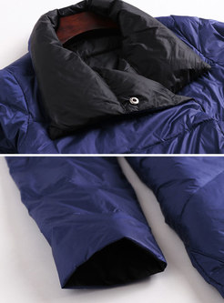 Trendy Stylish Blue Thicken Double-sided Down Coat