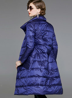 Trendy Stylish Blue Thicken Double-sided Down Coat