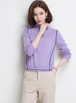High Neck Long Sleeve Slim Bottoming Sweater