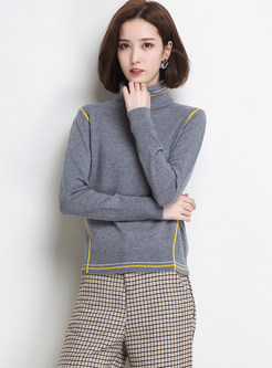 Turtle Neck Warm Easy-matching Pullover Sweater