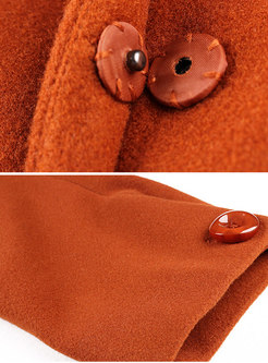 Winter Caramel Plus Size Turn-down Collar Hairy Coat