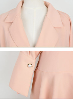 Pink Notched Asymmetric Mini A Line Dress