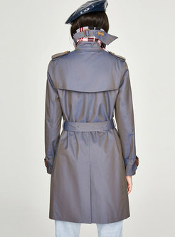 Chic Double-breasted Belted Slim Trench Coat