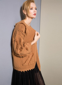 Vintage V-neck Tassel Knitted Sweater