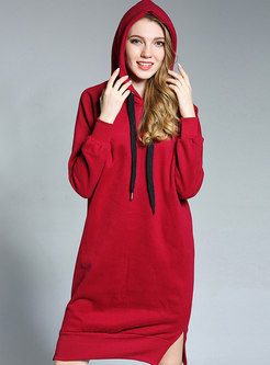 Fashion Hooded Thicken Plus Size Shift Dress