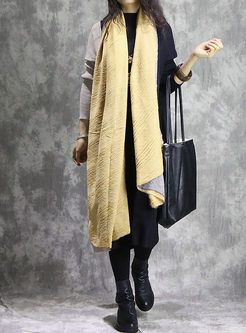 Loose Color-blocked Turtle Neck Shift Knitted Dress