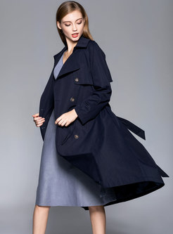 Fashion Lapel Double-breasted Slim Trench Coat