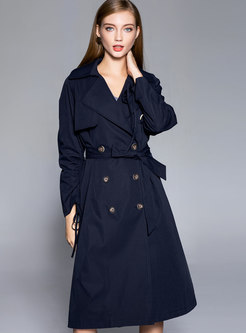 Fashion Lapel Double-breasted Slim Trench Coat
