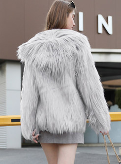 Long Sleeve Short Faux Fur Coat
