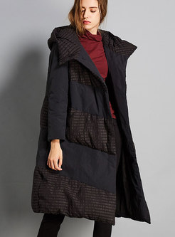 Winter Hooded Cotton Knee-length Down Coat