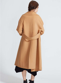 Stylish Elegant Solid Color Cashmere Coat
