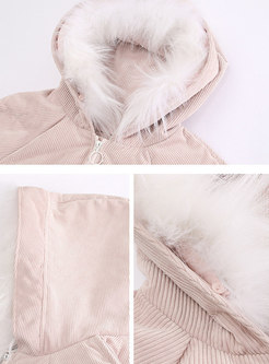 Trendy Pink Hooded Duck Down Pockets Down Coat