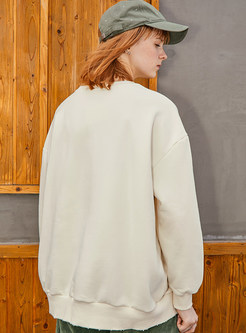 Casual O-neck Long Sleeve Pullover Sweatshirt