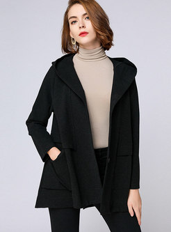 Brief Solid Color Hooded Loose Thicken Short Coat