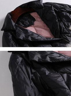 Stylish Long Sleeve Single-breasted Straight Down Coat