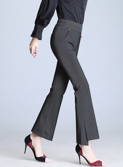 Brief Pure Color High Waist Flare Pants