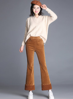Brief Casual Easy-matching Flare Pants