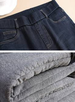 Winter Elastic Waist Easy-matching Slim Pants