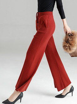 Casual High Waist Thicken Straight Pants
