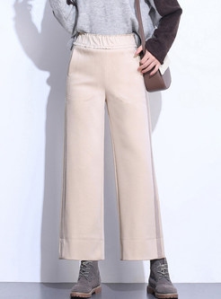 Color-blocked Striped High Waist Loose Pants