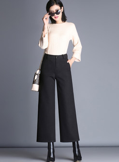 Stylish Woolen Casual Pants With Pocket