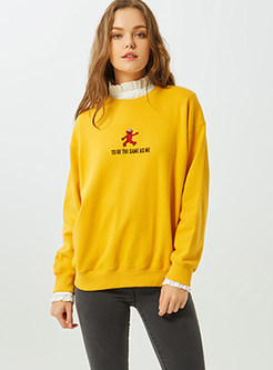 Casual Cotton O-neck Pullover Loose Sweatshirt