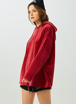 Stylish Hooded Print Tied Plus Size Sweatshirt