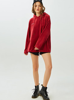 Stylish Hooded Print Tied Plus Size Sweatshirt