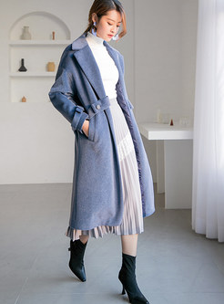 Trendy Lapel Plus Size Loose Mid-claf Woolen Overcoat