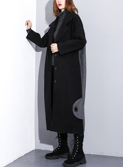 Fashion Notched Single-breasted Mid-claf Coat