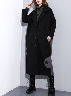 Fashion Notched Single-breasted Mid-claf Coat