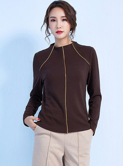 Trendy Crew-neck Elastic Cashmere Bottoming Sweater