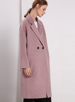 Brief Notched Double-sided Cashmere Buttoned Coat