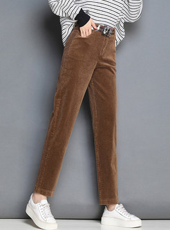 Winter Casual Solid Color Pocket Harem Pants