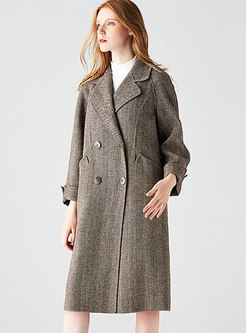 Trendy Notched Double-breasted Pockets Slim Coat