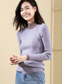 Multicolor Half High Neck Bottoming Sweater