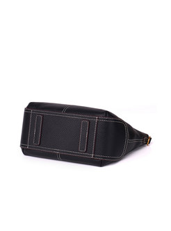 Fashion Cowhide Zipper Pocket Tote & Top Handle Bag