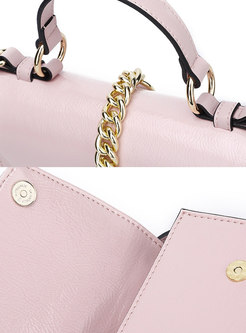 Pink Magnetic Lock Top Handle & Crossbody Bag