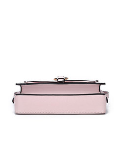 Pink Magnetic Lock Top Handle & Crossbody Bag