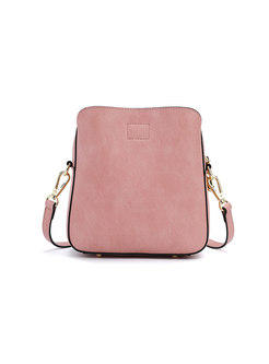 Fashion Pink Print Zipper Bucket Bag