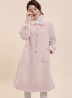 Cute Doll Collar Single-breasted Thermal Coat