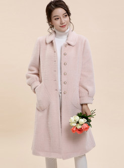 Cute Doll Collar Single-breasted Thermal Coat