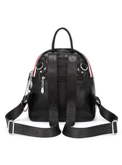 Stylish Solid Color Zipper Pocket Tote & Backpack