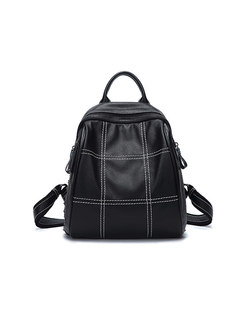 Brief Casual Rivet All Matched Backpack With Zipper Pocket