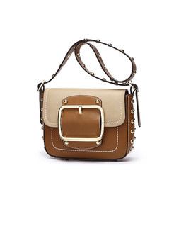 Fashion Rivet PU Magnetic Buckle Crossbody Bag
