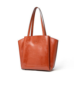 Fashion Leather Zippered Top Handle Big Tote