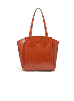 Fashion Leather Zippered Top Handle Big Tote