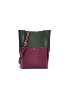 Fashion Hit Color Tote & Top Handle Bag With Mini Bag