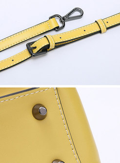 Chic Sweet Color-blocked Magnetic PU Crossbody Bag