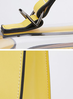 Chic Sweet Color-blocked Magnetic PU Crossbody Bag